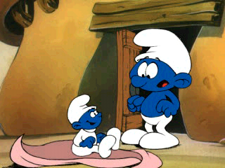 The Smurfs (PlayStation) screenshot: Is that a baby smurf?