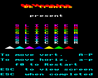 The Slicker Puzzle (BBC Micro) screenshot: Title screen