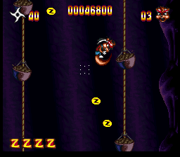 Zero the Kamikaze Squirrel (SNES) screenshot: In the mines