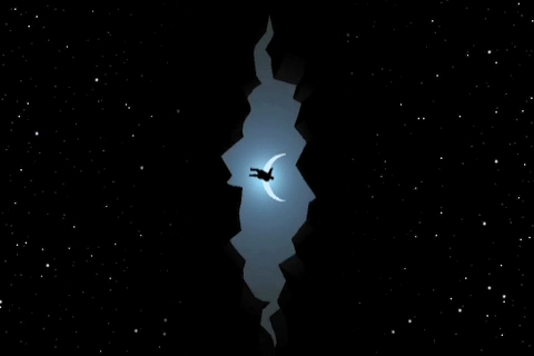 Myst (iPhone) screenshot: Falling down Myst's version of the rabbit hole.