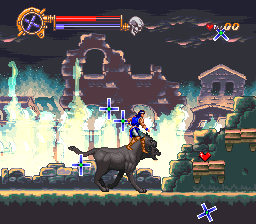 Castlevania: Dracula X (SNES) screenshot: First boss battle