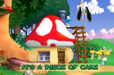 The Smurfs (PlayStation) screenshot: It's just a piece of cake!