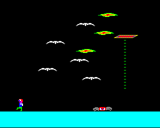 Sinbad (BBC Micro) screenshot: There is also a spider that should be avoided