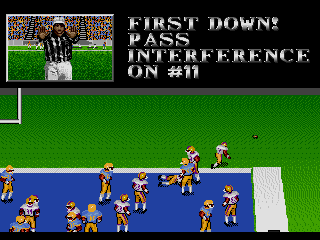 Bill Walsh College Football (SEGA CD) screenshot: Pass interference