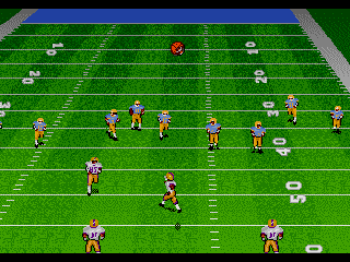 Bill Walsh College Football (SEGA CD) screenshot: The ball is in the air