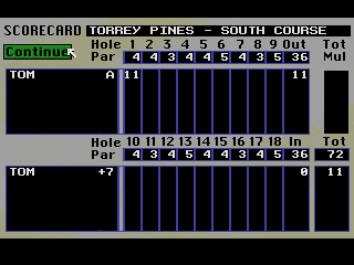 Links: The Challenge of Golf (SEGA CD) screenshot: The score card