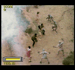 Mighty Morphin Power Rangers (SEGA CD) screenshot: Our heroes are surrounded