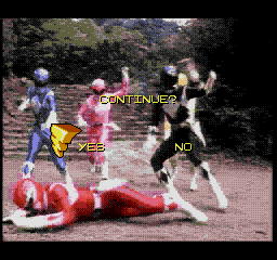 Mighty Morphin Power Rangers (SEGA CD) screenshot: Game over