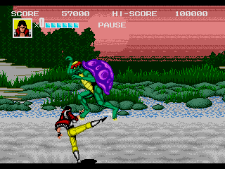 Sengoku (SEGA CD) screenshot: Fighting a Kappa