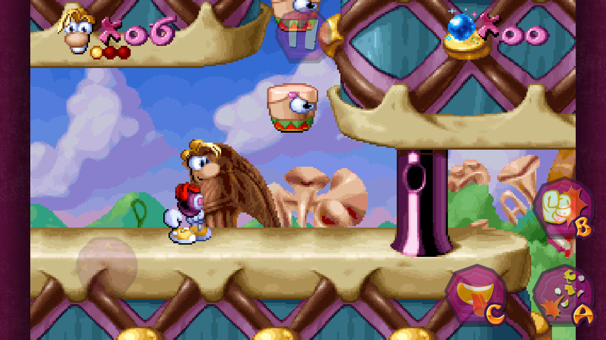 Rayman (Android) screenshot: Many things here have eyes