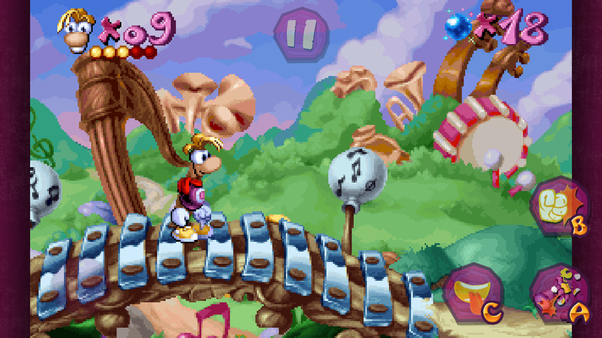 Rayman (Android) screenshot: Band land