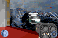 007: Nightfire (Game Boy Advance) screenshot: Armed with a powerful "bazooka", you must use your skill and destroy this helicopter.