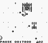 Solar Striker (Game Boy) screenshot: Level 1 boss.