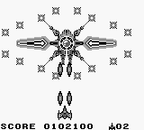 Solar Striker (Game Boy) screenshot: Level 4 boss.
