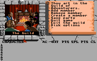 The Bard's Tale Construction Set (Amiga) screenshot: Trying out the sample adventure.