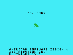 Mr. Frog (TI-99/4A) screenshot: Title screen