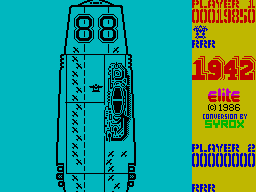 1942 (ZX Spectrum) screenshot: Land on the boat for the next stage