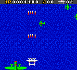 1942 (Game Boy Color) screenshot: A huge plane appears on your 7