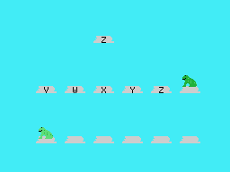 Mr. Frog (TI-99/4A) screenshot: Letter Hop: Game completed