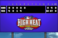 High Heat Major League Baseball 2002 (Game Boy Advance) screenshot: Score
