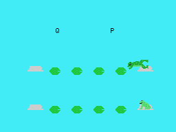Mr. Frog (TI-99/4A) screenshot: Frog Race