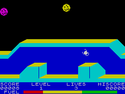 1985: The Day After (ZX Spectrum) screenshot: Thrusting majestically
