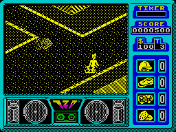720º (ZX Spectrum) screenshot: In no man's land
