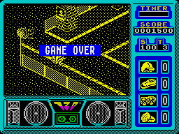 720º (ZX Spectrum) screenshot: Game over