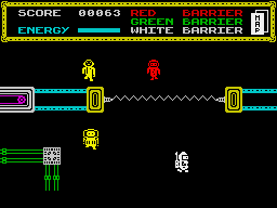 Captain Slog (ZX Spectrum) screenshot: White barries