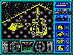 720º (ZX Spectrum) screenshot: Nice ghetto blaster