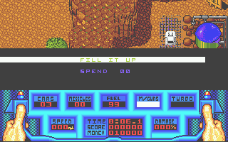 5th Gear (Atari ST) screenshot: On a refuelling pad