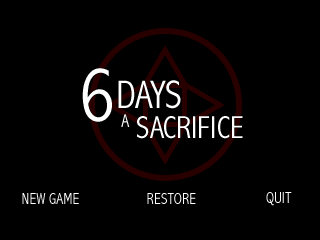 6 Days a Sacrifice (Windows) screenshot: Title screen