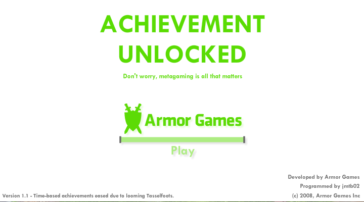 Achievement Unlocked (Browser) screenshot: Title screen