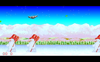 Sophelie (Amiga) screenshot: Killer snowmen attack! Yes, killer snowmen...