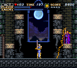 ActRaiser (SNES) screenshot: This boss isn't much of a challenge - until he turns into a werewolf and goes wild.