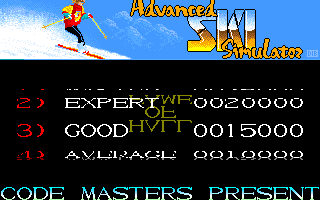 Professional Ski Simulator (Amiga) screenshot: High Scores