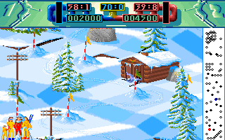 Professional Ski Simulator (Amiga) screenshot: Ski accident