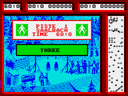 Professional Ski Simulator (ZX Spectrum) screenshot: The countdown