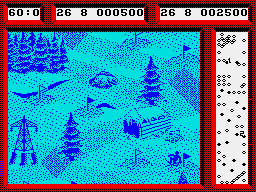 Professional Ski Simulator (ZX Spectrum) screenshot: Fallen