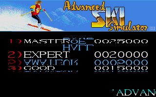 Professional Ski Simulator (Atari ST) screenshot: High score
