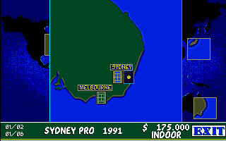 Advantage Tennis (Amiga) screenshot: The Australian tournaments