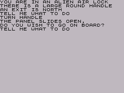 Adventure C (ZX Spectrum) screenshot: Turning the handle opens the door