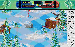 Professional Ski Simulator (Atari ST) screenshot: Ouch! That's got to hurt.