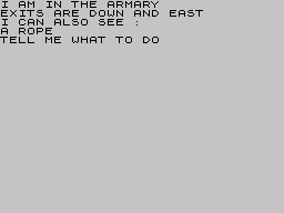 Adventure B (ZX Spectrum) screenshot: Trust me to spot the spelling error.....