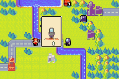 Advance Wars 2: Black Hole Rising (Game Boy Advance) screenshot: An enemy unit takes over one of our buildings.