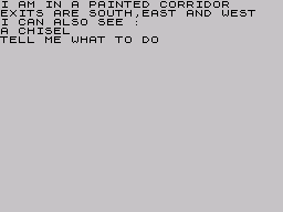 Adventure B (ZX Spectrum) screenshot: Take the chisel