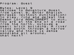 Adventure Quest (ZX Spectrum) screenshot: Starting position - there's no outright loading screen