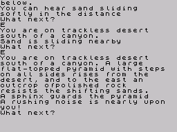 Adventure Quest (ZX Spectrum) screenshot: Sandstorm brewing?