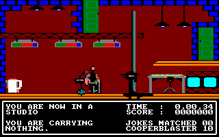 The Adventures of Bond... Basildon Bond (Amstrad CPC) screenshot: Attack of the TV camera