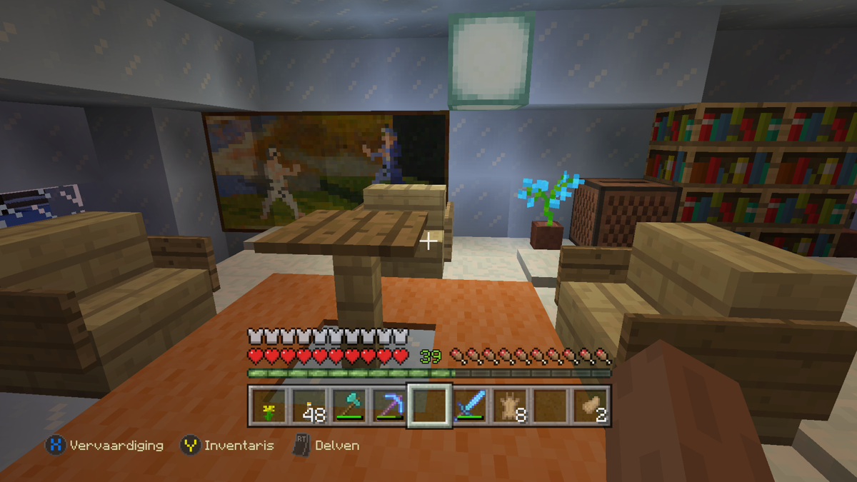 Minecraft: PlayStation 4 Edition (Xbox One) screenshot: A living room